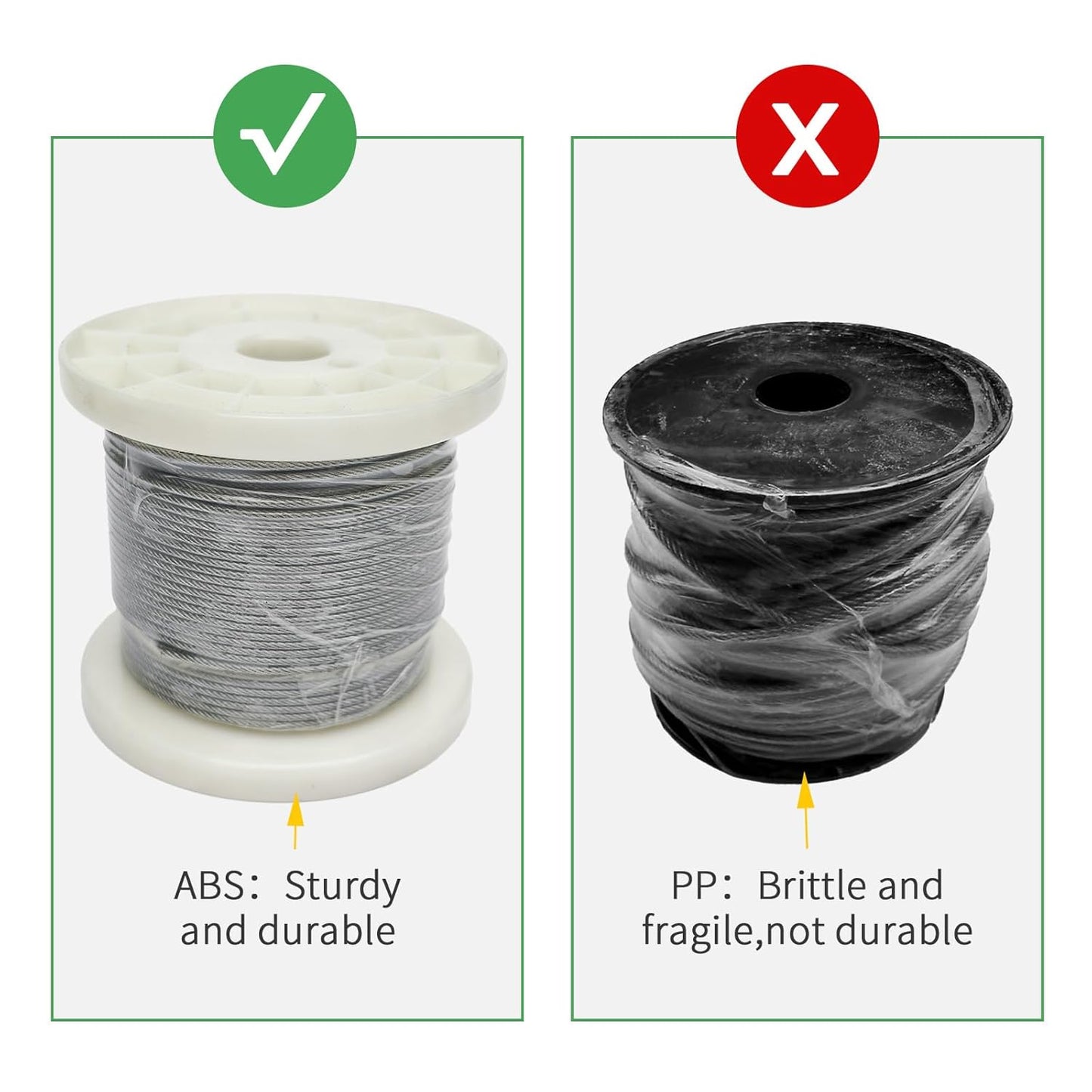 5/32" Wire Cable Rope Kit ，Vinyl Coated 304 Stainless Steel Wire – 100FT 7x7 Strand Cable with Turnbuckles，String Lights Hanging Kit for Outdoor, Garden,Patio, Crafts, Hanging Lights