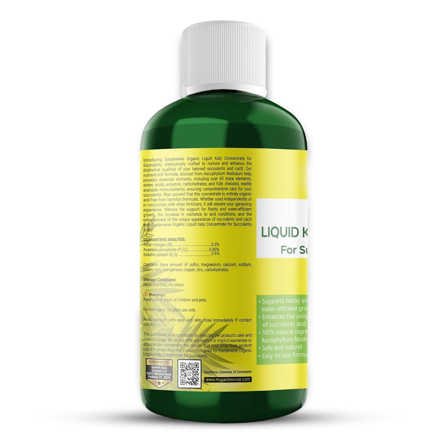 Organic Kelp Seaweed Fertilizer: Premium Succulent and Cactus Food - Indoor Plant Nutrition with Root Booster, Ideal for Christmas Cactus, Dragon Fruit, and Potted Plants (8 OZ)