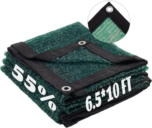 LOVE STORY 6.5x10FT 55% Green Shade Cloth Sun Shade Net with Grommets Sunblock Net Mesh Tarp for Garden,Plants Cover,Greenhouse and Patio