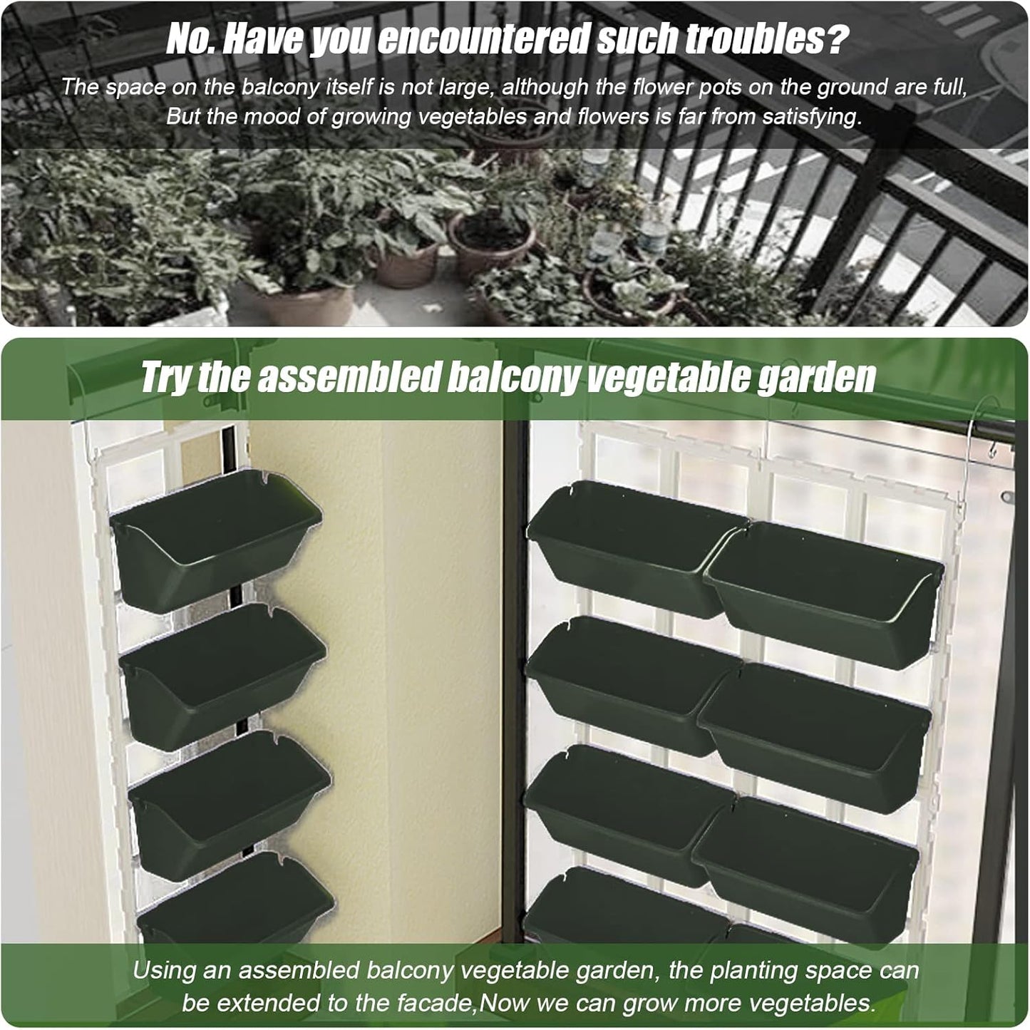 8 Pockets Vertical Garden Wall Planter Raised Beds Hanging Planter Wall Mounted Flower Beds for Flowers Vegetables Herb