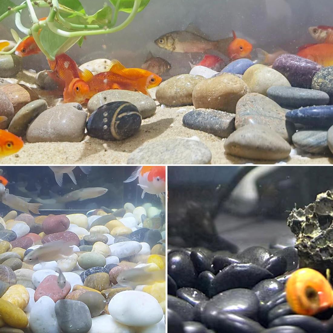 40lbs Large River Rocks for Landscaping, 3-4" Decorative Pebbles for Garden Design, Hand-Picked Smooth Stones for Fish Tank, Flower Pots, Indoor Water Fountains, Pathways, Backyard, Mixed Color