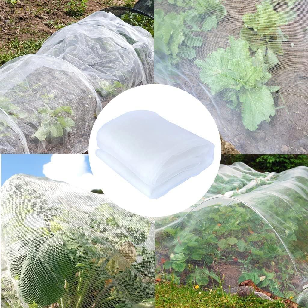 Agfabric Garden Netting 8.2'x32' Insect Pest Barrier Bird Netting for Garden Protection,Row Cover Mesh Netting for Vegetables Fruit Trees and Plants,White