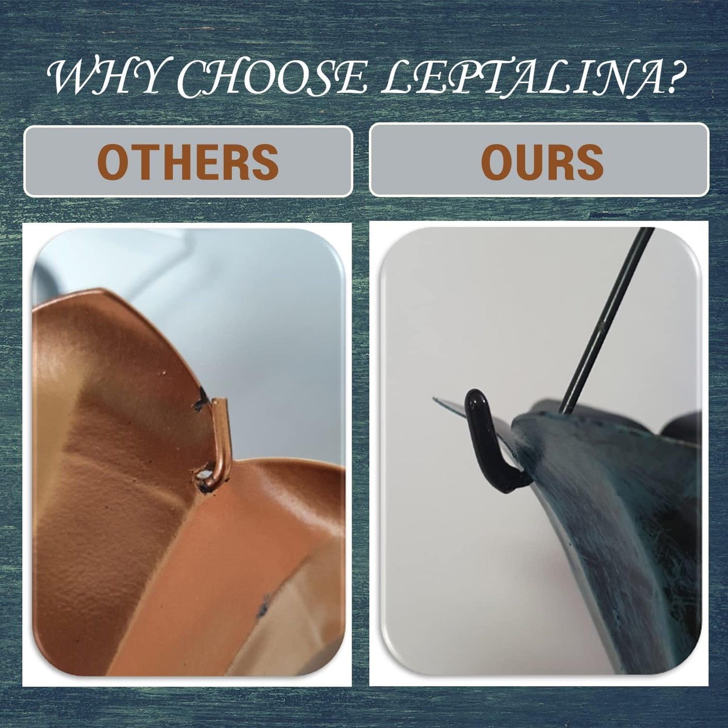 8.5FT Lotus Antique Blue Color Iron Rain Chains for Gutter and Rain Barrel, Rust-Resistant Plated Garden Décor Rain Chain for Downspout, Bonus Rain Chain Gutter Adapter