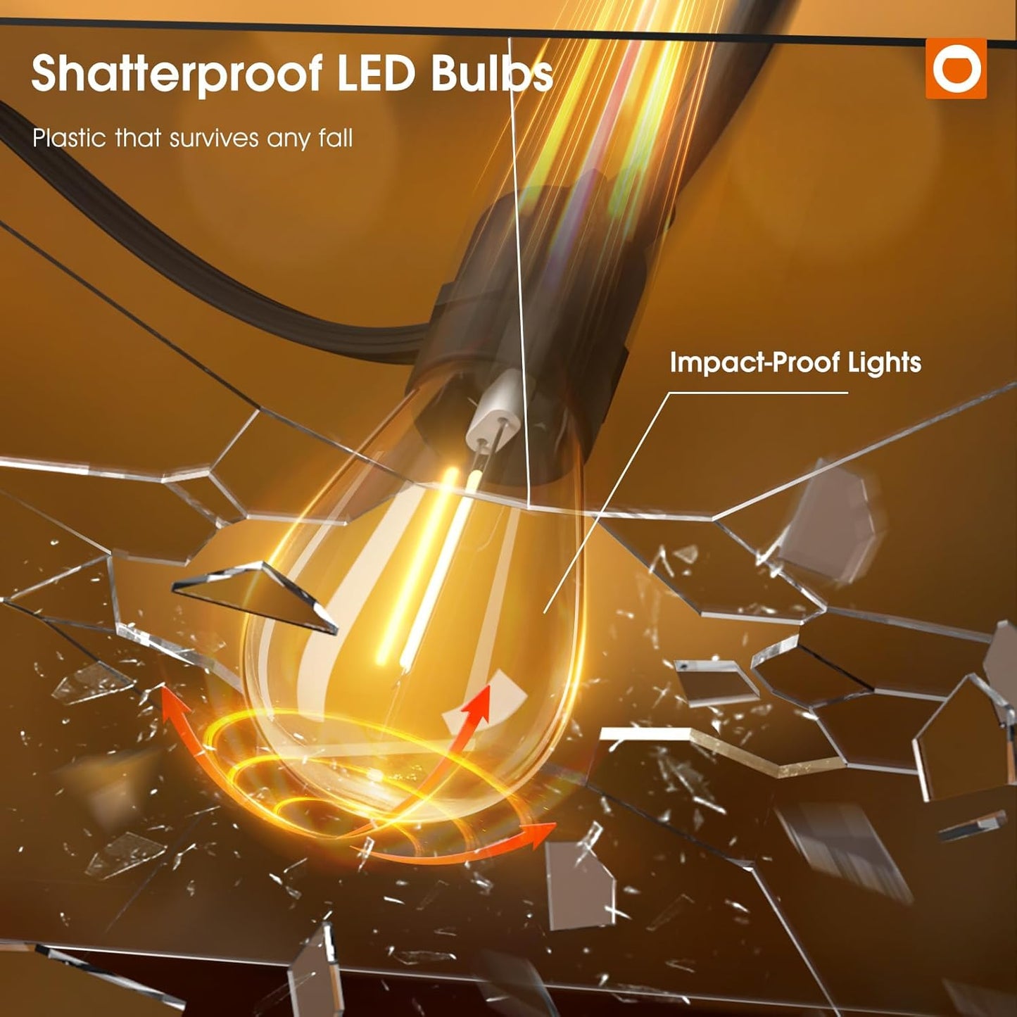 addlon 72FT(2-Pack*36FT) LED Outdoor String Lights with 24 Edison Vintage Shatterproof Bulbs, Commercial Grade Patio Lights, IP65 Waterproof for Balcony, Backyard and Garden, Warm White