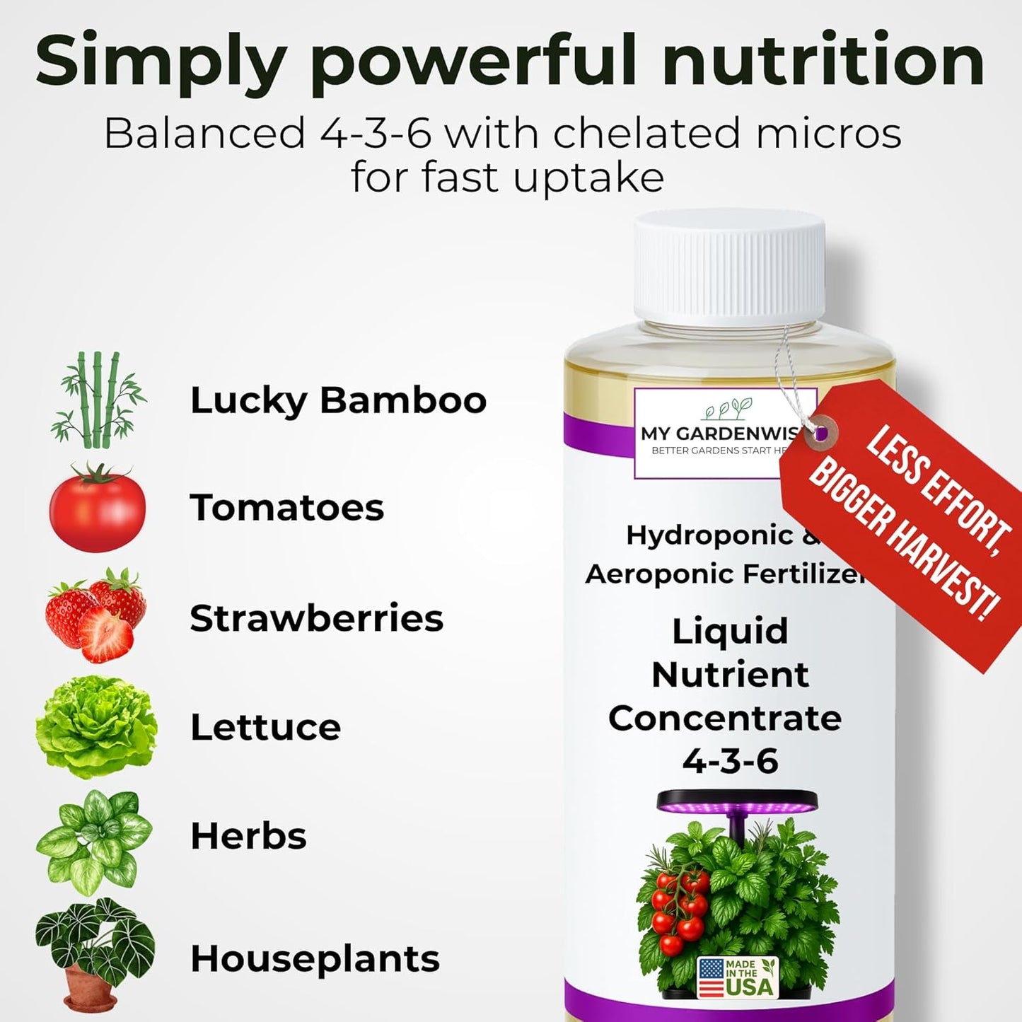 Liquid Plant Food – Hydroponics Nutrients for Indoor House Plants, Tomato, Strawberry, Lucky Bamboo, Lettuce, Vegetable Garden & Herbs – Aero Nutrients Liquid Fertilizer for All Growing Systems (8 oz)