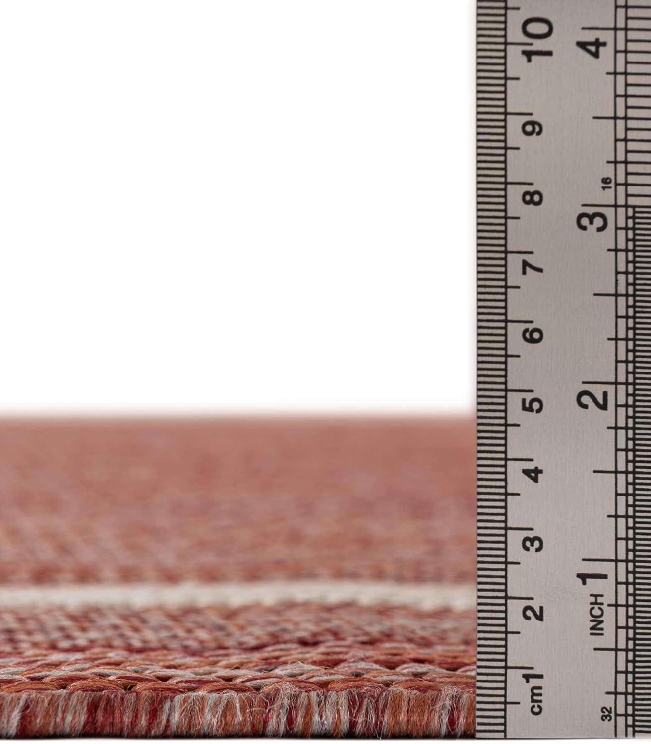 Unique Loom Outdoor Border Collection Area Rug - Soft Border (3' 3" x 5' 3" Rectangle Rust Red/Ivory)