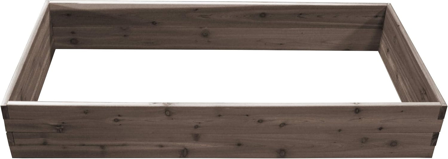 Red Cedar Wood Raised Vegetable Garden Bed - Amish Made in USA (11" Double Raised Bed, Gray Stain)