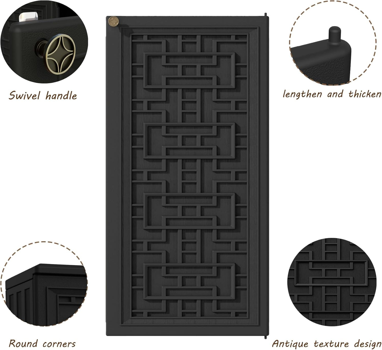 Indoor Outdoor Storage Cabinet Waterproof with Shelf,Plastic Storage Sheds Outdoor Cabinets for Patio/Garden/Backyard, Size 34.3''L*15''W*36.2''H（Black）