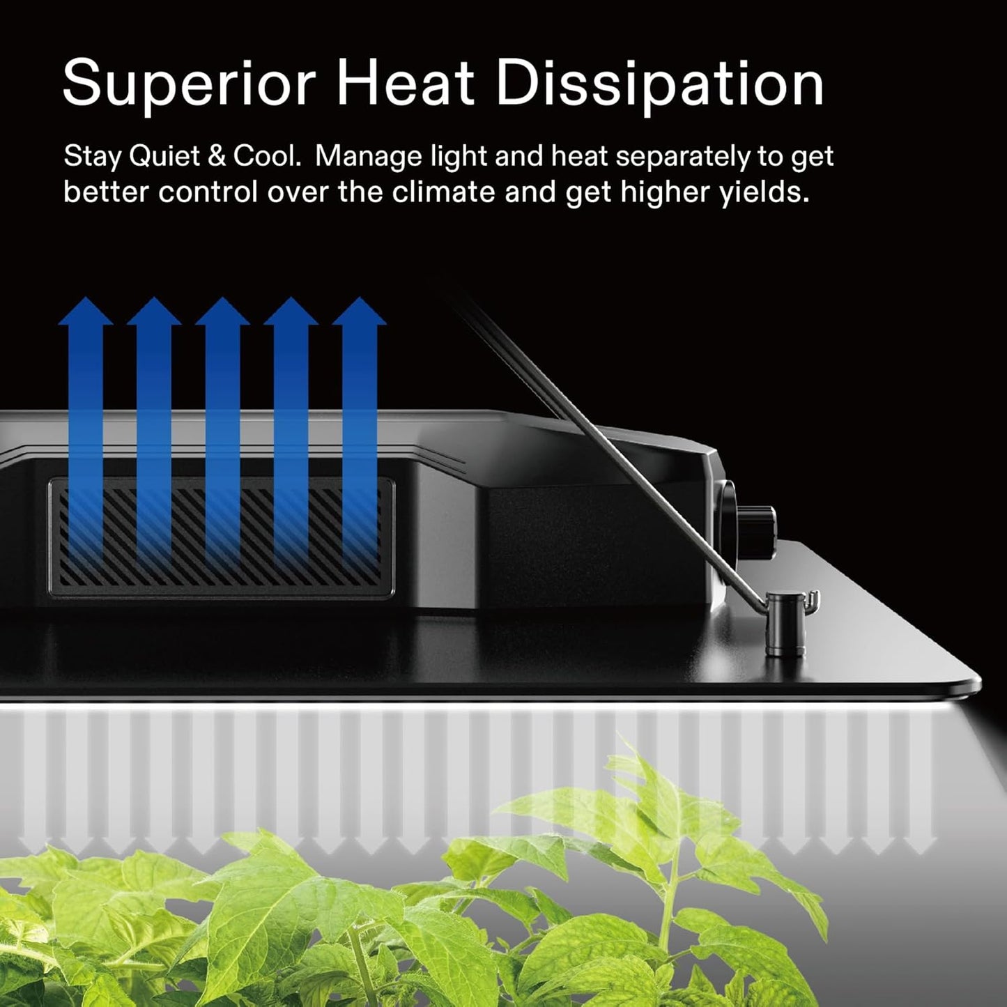 VIVOSUN 2.7 x 2.7 ft. Growing Tent Kit Complete, 32" x 32" x 63" Grow Tent Complete System with VS1000 Led Grow Light 4 Inch 190CFM Inline Fan Carbon Filter and 8 ft. Ducting Combo