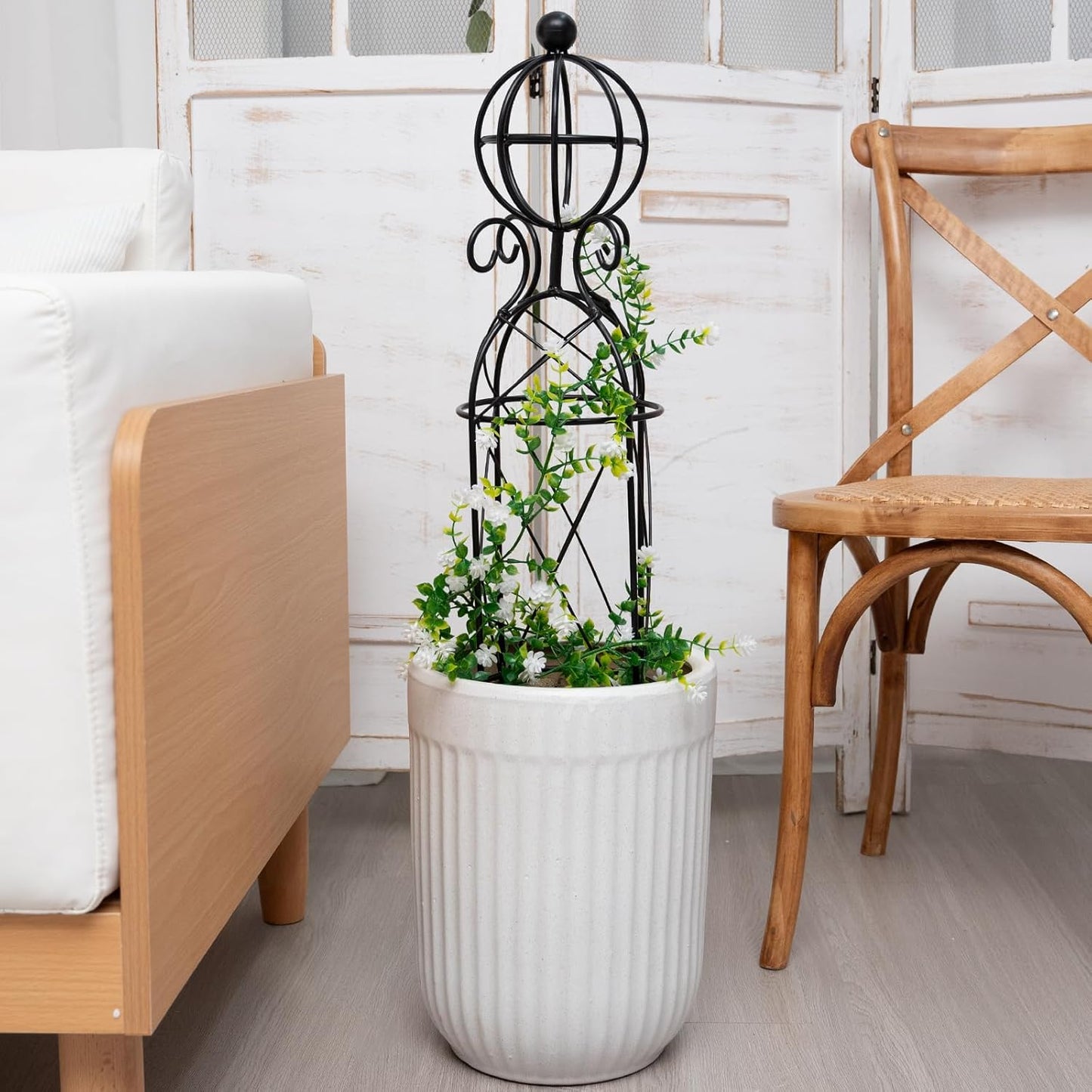 Garden Obelisk Trellis for Climbing Plants - 27.1" x 7.8" -Durable Metal Design, Rust-Proof, Ideal for Indoor & Outdoor Use, Perfect for Roses, Topiaries, and Garden Decor
