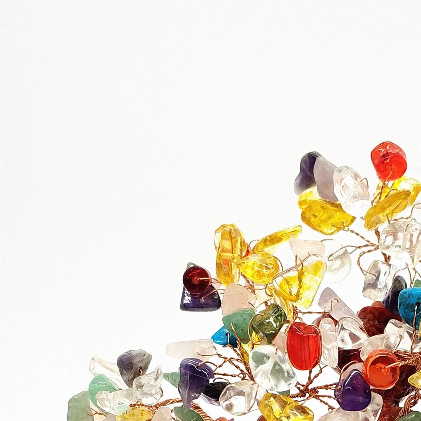 7 Inch Quartz Crystal Money Tree Bonsai Feng Shui Gem Decoration for Wealth and Luck (Multicolor)