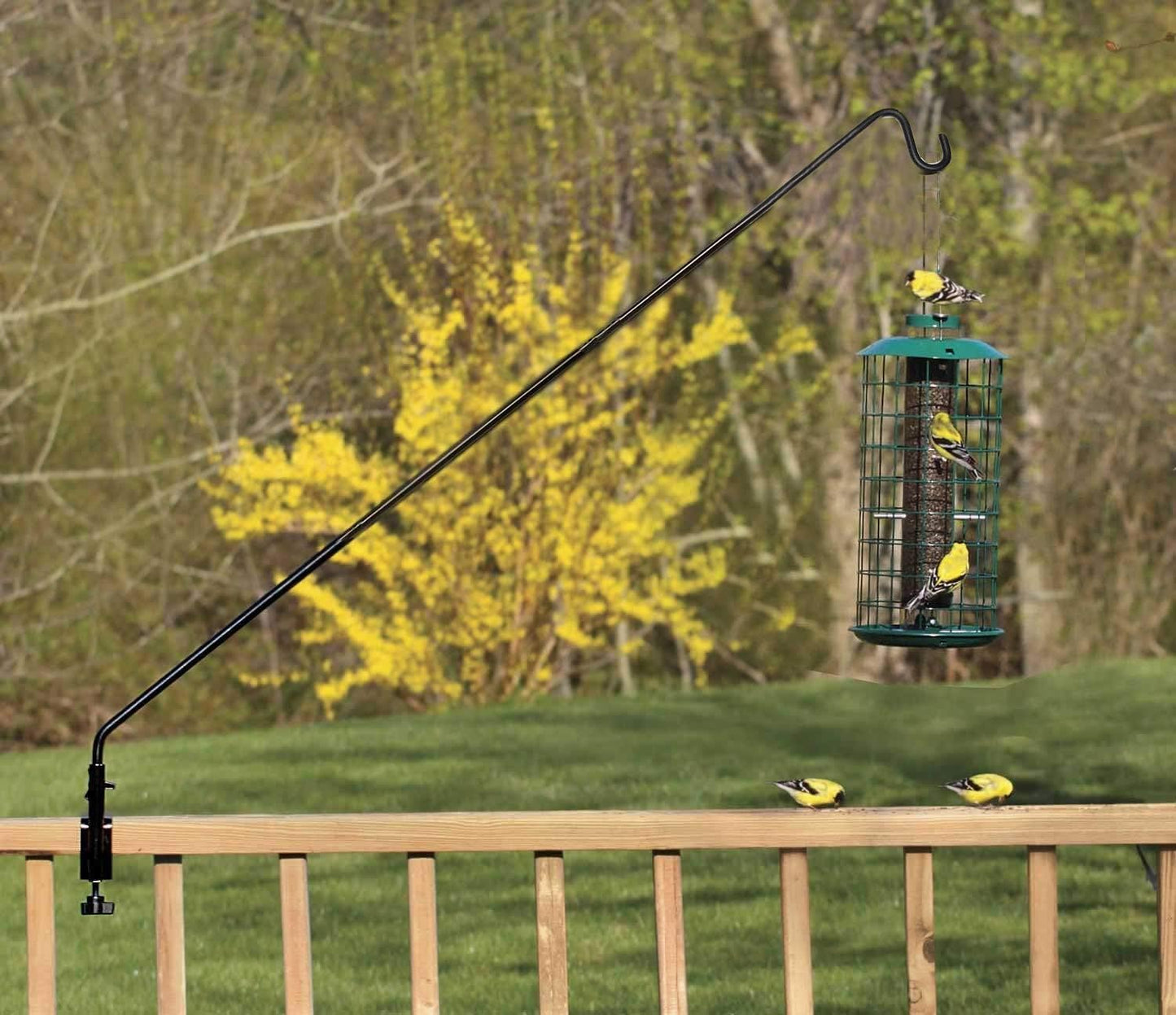 Ashman Deck Hook (1 Pack, 49-Inch Deck Hook), Double Forged Solid Metal Single Piece Rod, Ideal for Bird Feeders, Plant Hangers, Coconut Shell Hanging Baskets, and Lanterns.