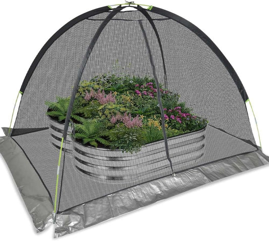 Plant Cover Crop Cage: Breathable Mesh Netting with Zipper Access UV-Proof 7x5x4.4FT for Vegetable Beds & Berry Bushes