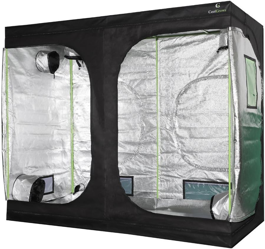 96"x48"x80" Mylar Hydroponic Grow Tent Grow Room with Obeservation Window and Removable Floor Tray for Indoor Plant Growing (96" x 48" x 80")