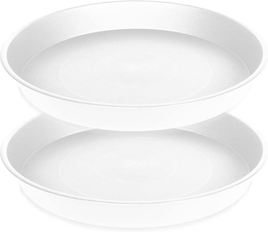 2 Pack of Bird Bath Bowl 12", 1.6" Depth, 10 12 inch Birdbath Bowls Dish Only for The Garden, Large Plant Saucer (12", Creamy White)