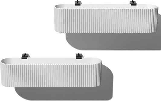 Veradek Demi Series Railing Planter - Hanging Planter Box for Windowsill/Balcony | Plastic-Stone Composite w/Railing Bracket | Modern Décor for Flowers