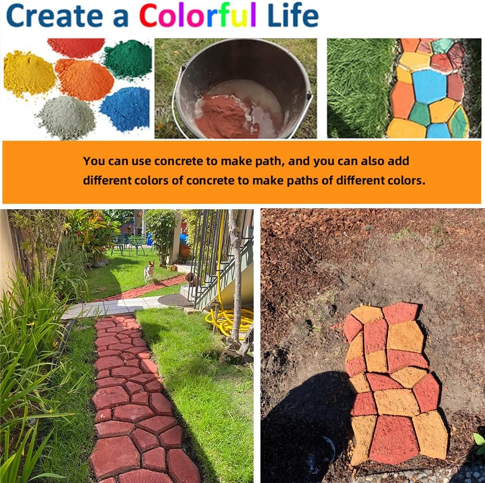 Avalution Reusable Concrete Mold 17"x17"x1.6" Walker Maker Courtyard Stepping Stone Molds Lawn Garden DIY Paving Mold(Irregular)