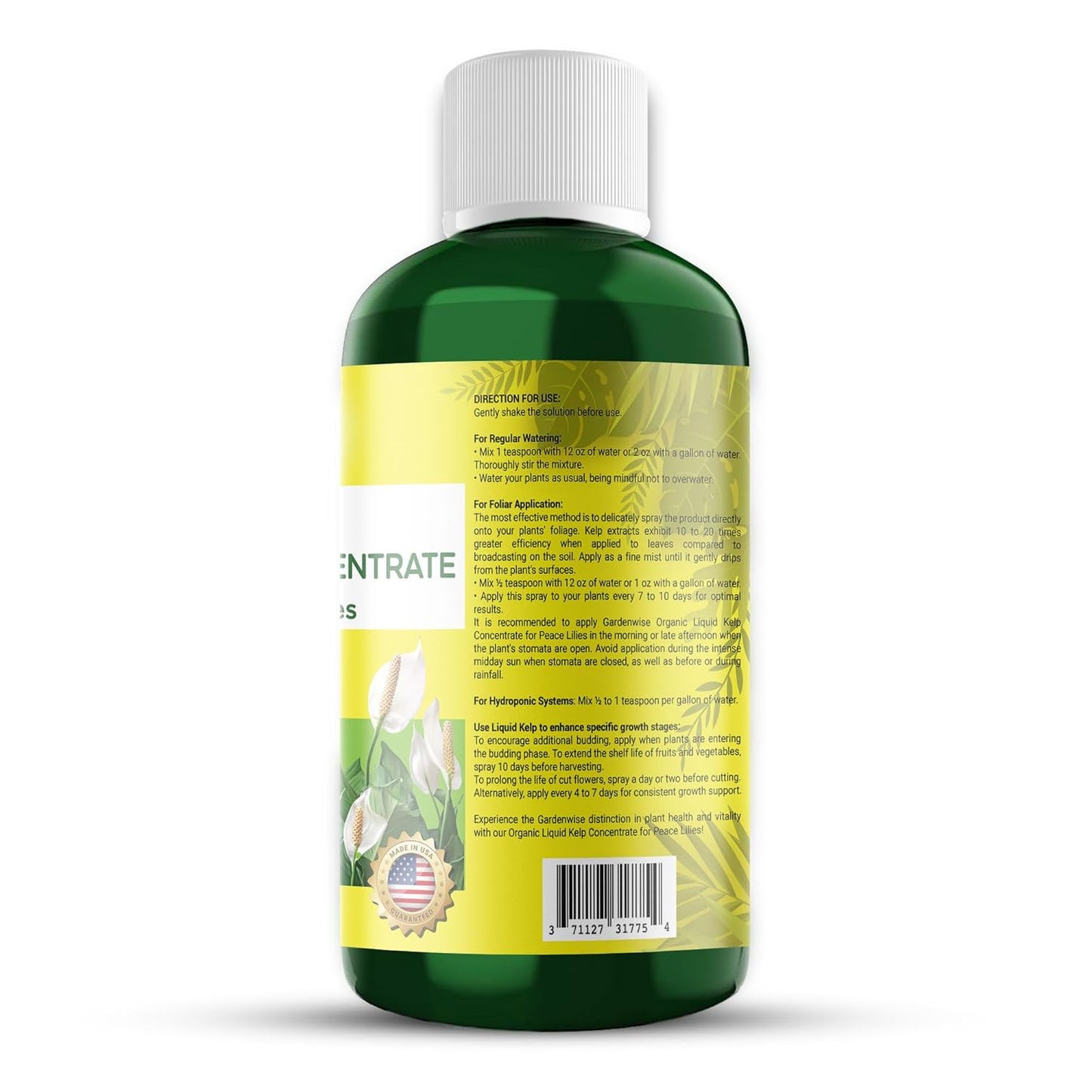 Organic Premium Kelp Seaweed Fertilizer for Peace Llily - Liquid Plant Food - Nutrient-Rich Soil Enhancer - Natural Plant Food for Spathiphyllum (8 OZ)