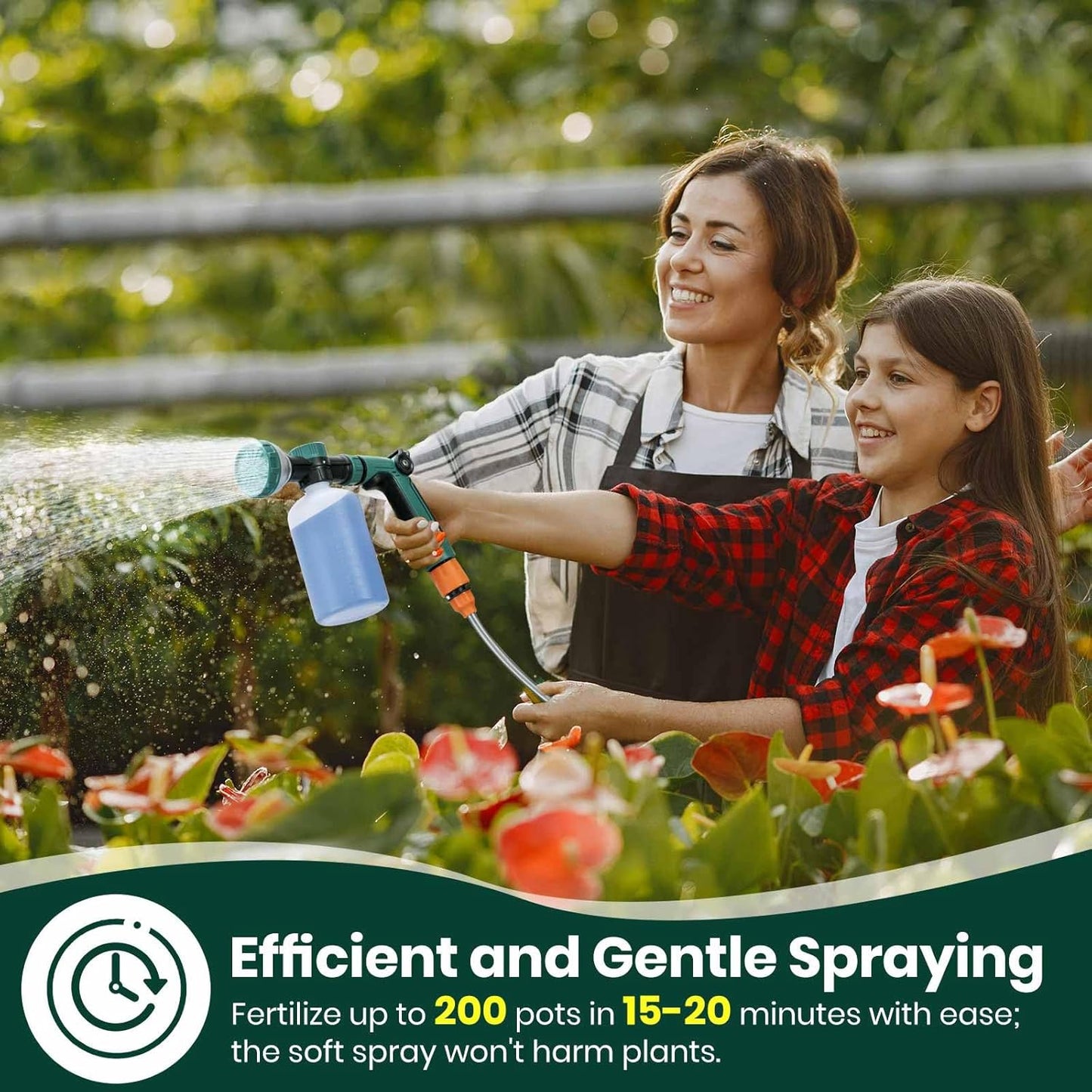 VENETIO 8-Dial Lawn & Garden Feeder Pro with Quick Connect Fittings and 16oz Bottle for Uniform Fertilizing & Watering Plants | Precision Liquid Fertilizer Sprayer | Hose Spray Nozzle for Dog Shampoo