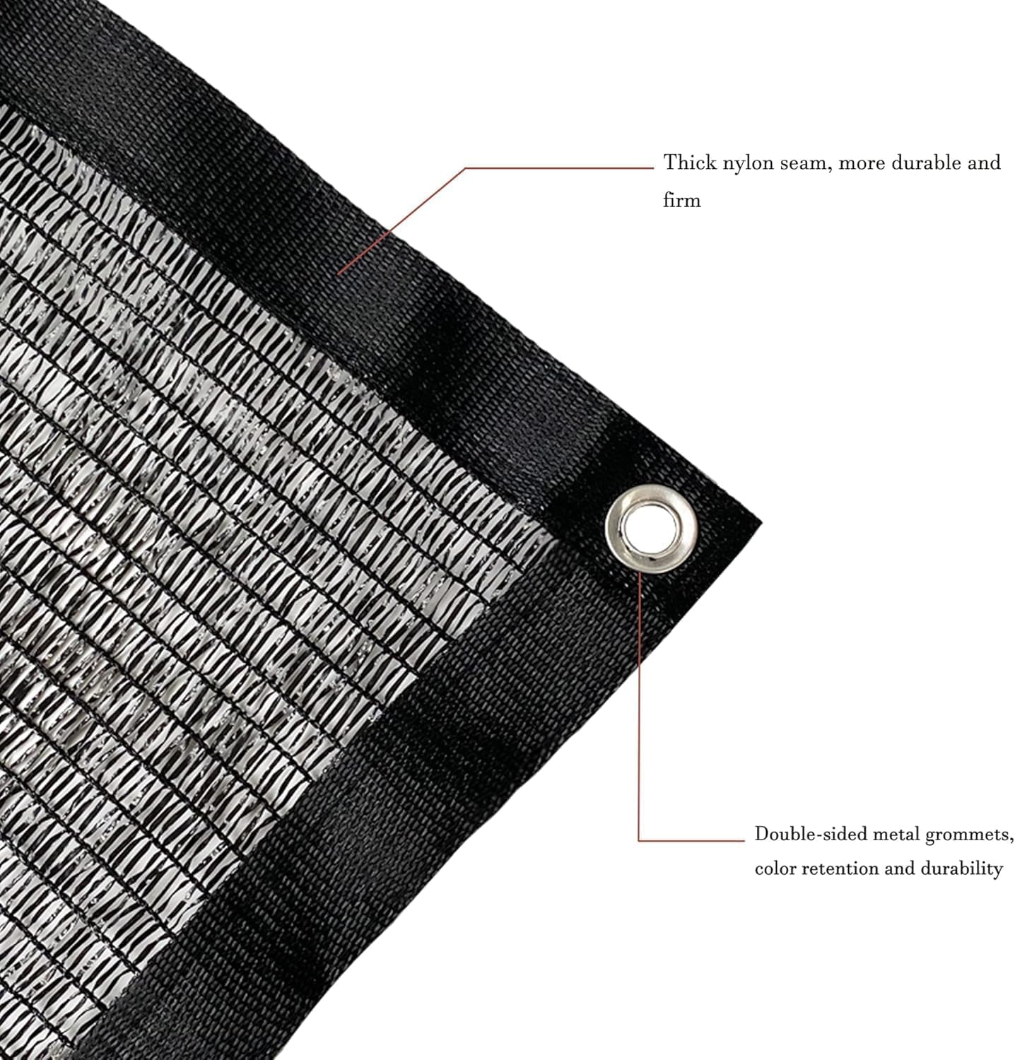 Garden expert 50% Black Shade Cloth 10x20FT Taped Edge with Grommets Sun Net Mesh for Garden Patio Backyard UV-Resistant