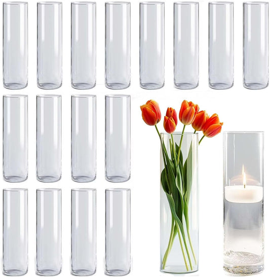 42pcs Glass Vase Cylinder Vases for Centerpieces Small Flower Glass Clear Vases Home Decor Centerpiece Table Flower Vase Decorations for Wedding Decoration＆Holiday 7 Vases of Different Sizes