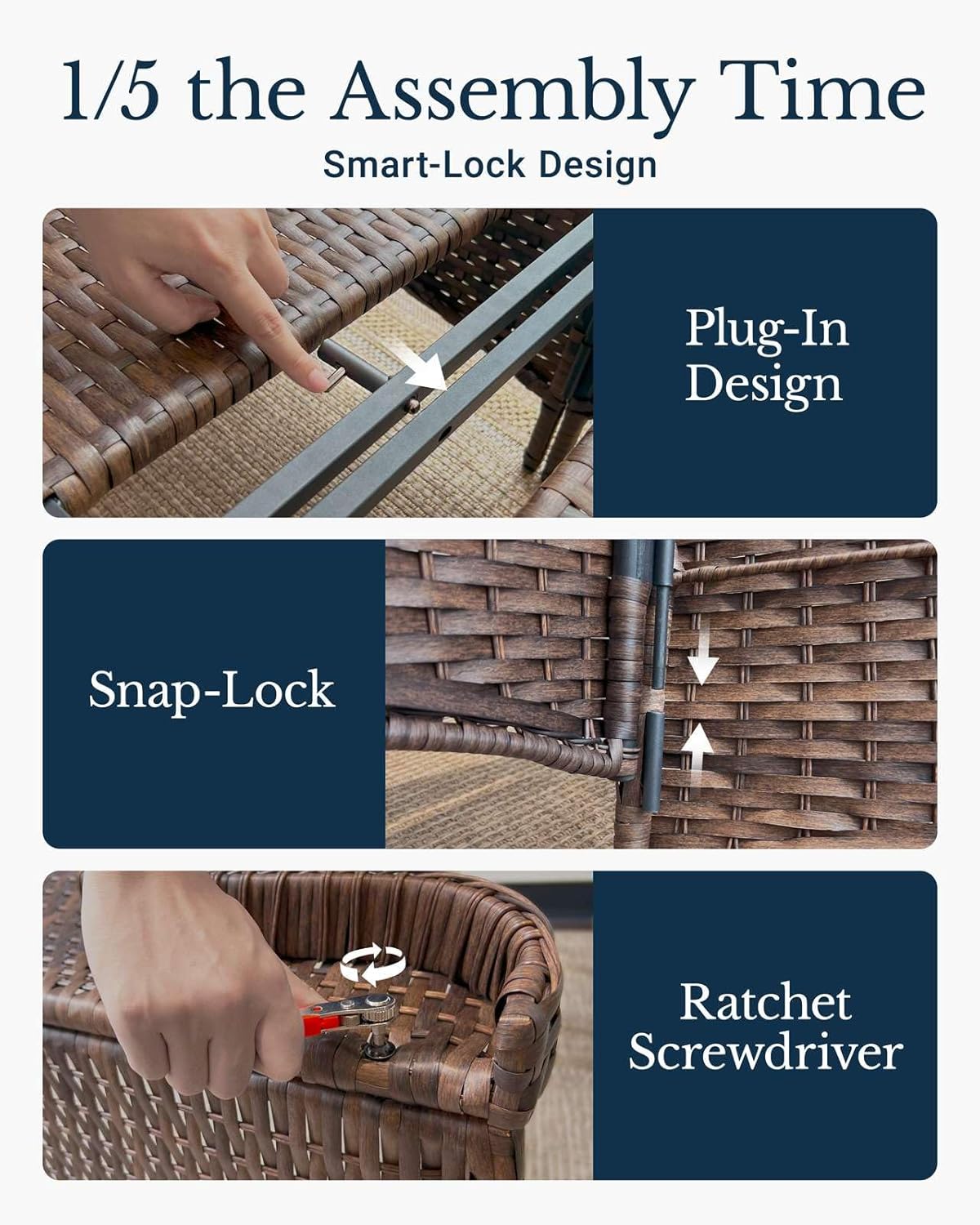 HILLGA Luxury Patio Furniture Set with 6-Inch Thick Cushions, High Back Outdoor Swivel Rocker Chairs, 2-Piece All Weather Conversation Set for Porch Deck Balcony Yard, Dark Grey (V3)