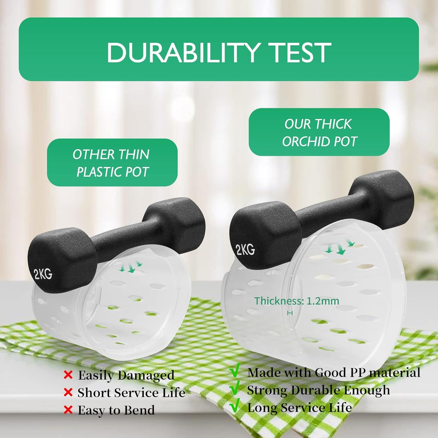 Orchid Plants- 2 Each of 4, 5, 6 and 7 inch- 8 Sets with Saucers, Orchid Pots with Holes and Clear Plastic Orchid Pots for Repotting