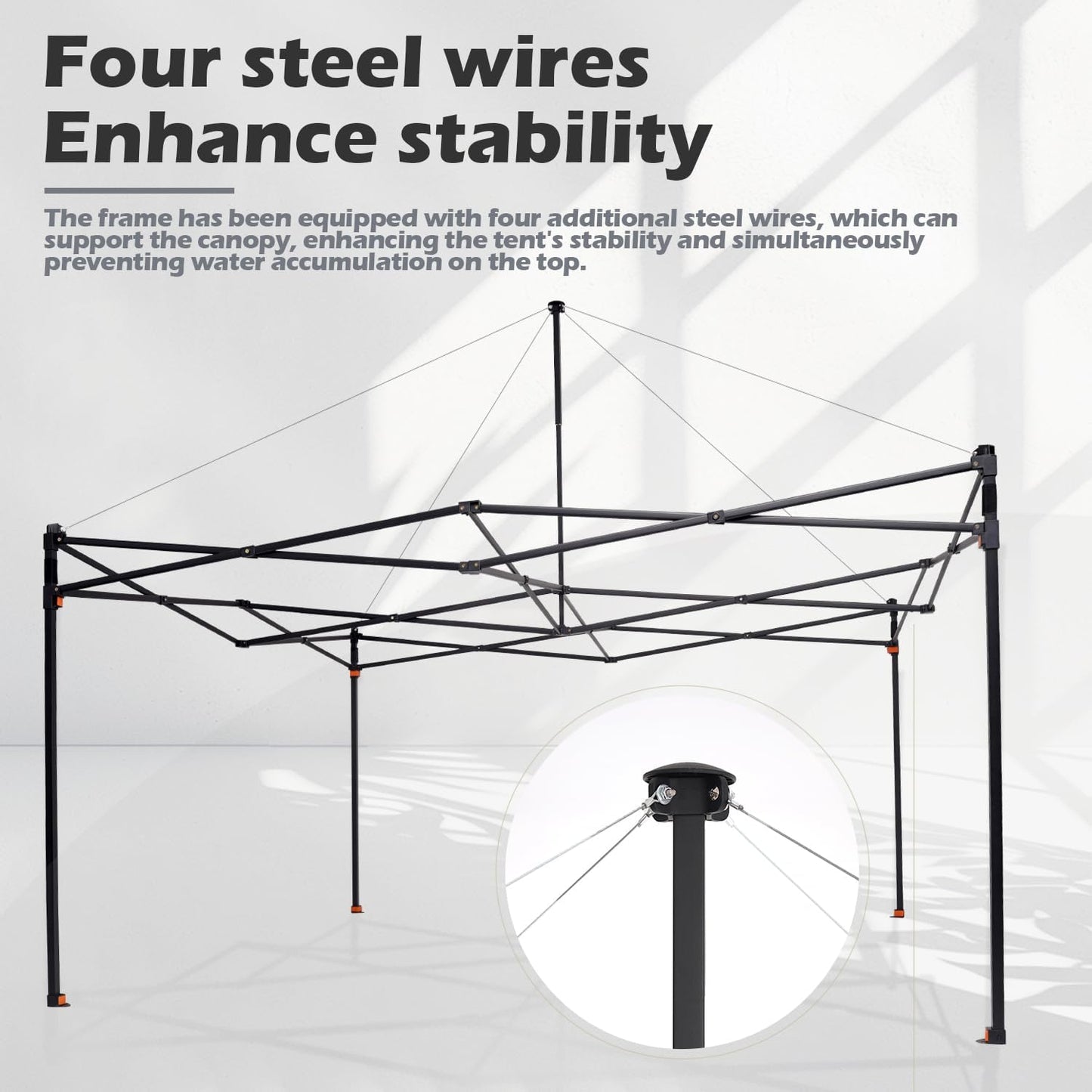 OUTFINE 12×12 Pop Up Canopy-Heavy Duty Canopy Tent with Sturdy Metal Frame(10×10 Base) Reinforced with Steel Cables, Roller Bag, Sidewall×4 for Exhibition, Party&Backyard (Black, 12 * 12FT Pro)