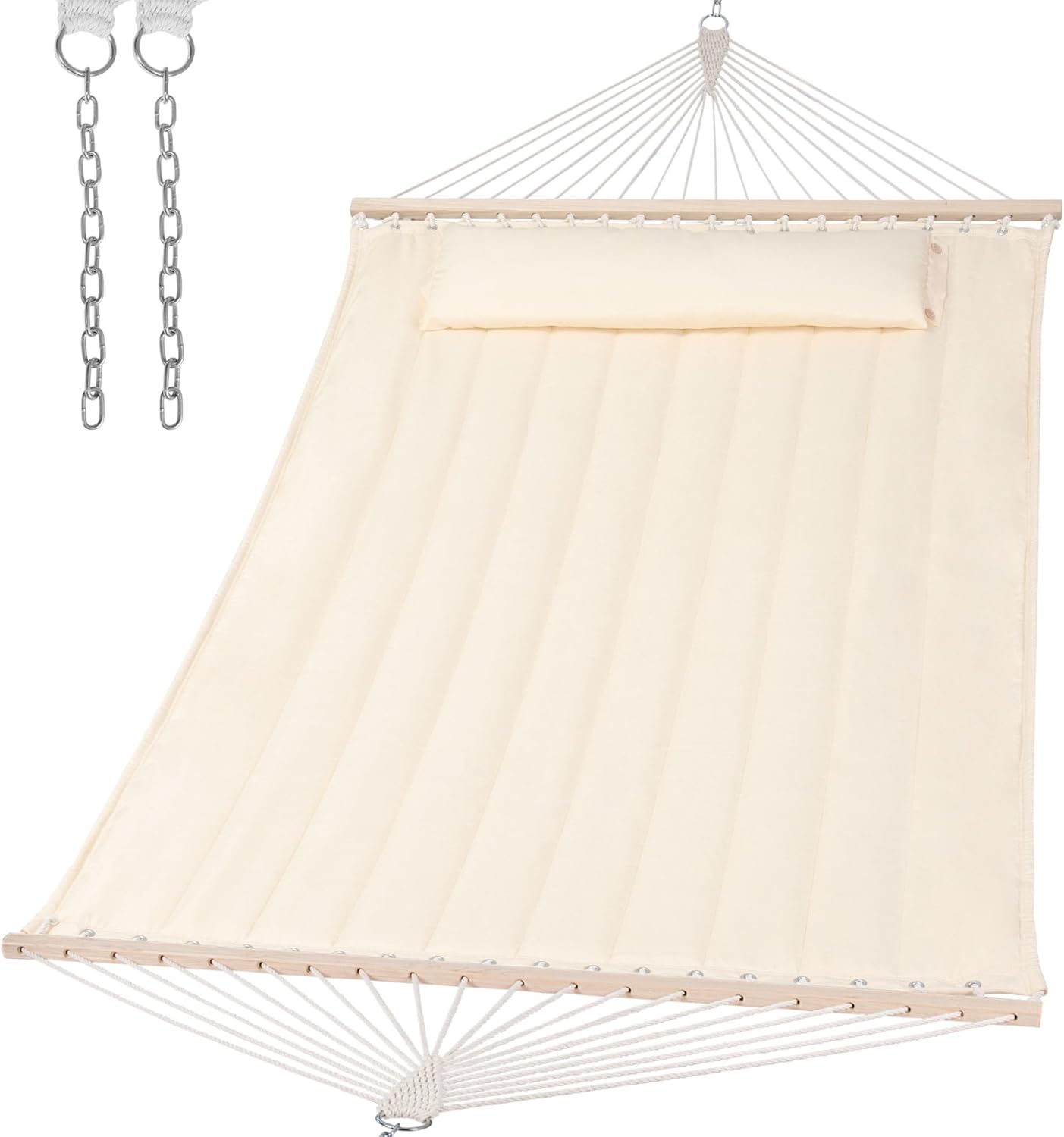 SUNCREAT Hammocks Replacement Hammock for Stand, 475 lbs Capacity, Two Person Backyard Hammock for Outside, Beige