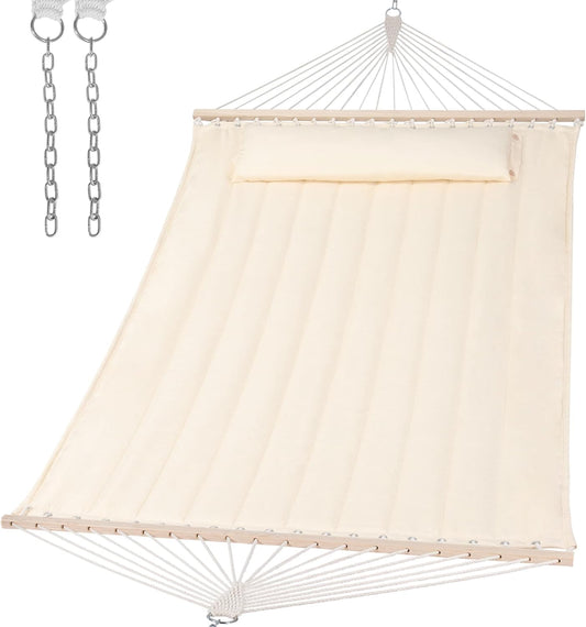 SUNCREAT Hammocks Replacement Hammock for Stand, 475 lbs Capacity, Two Person Backyard Hammock for Outside, Beige