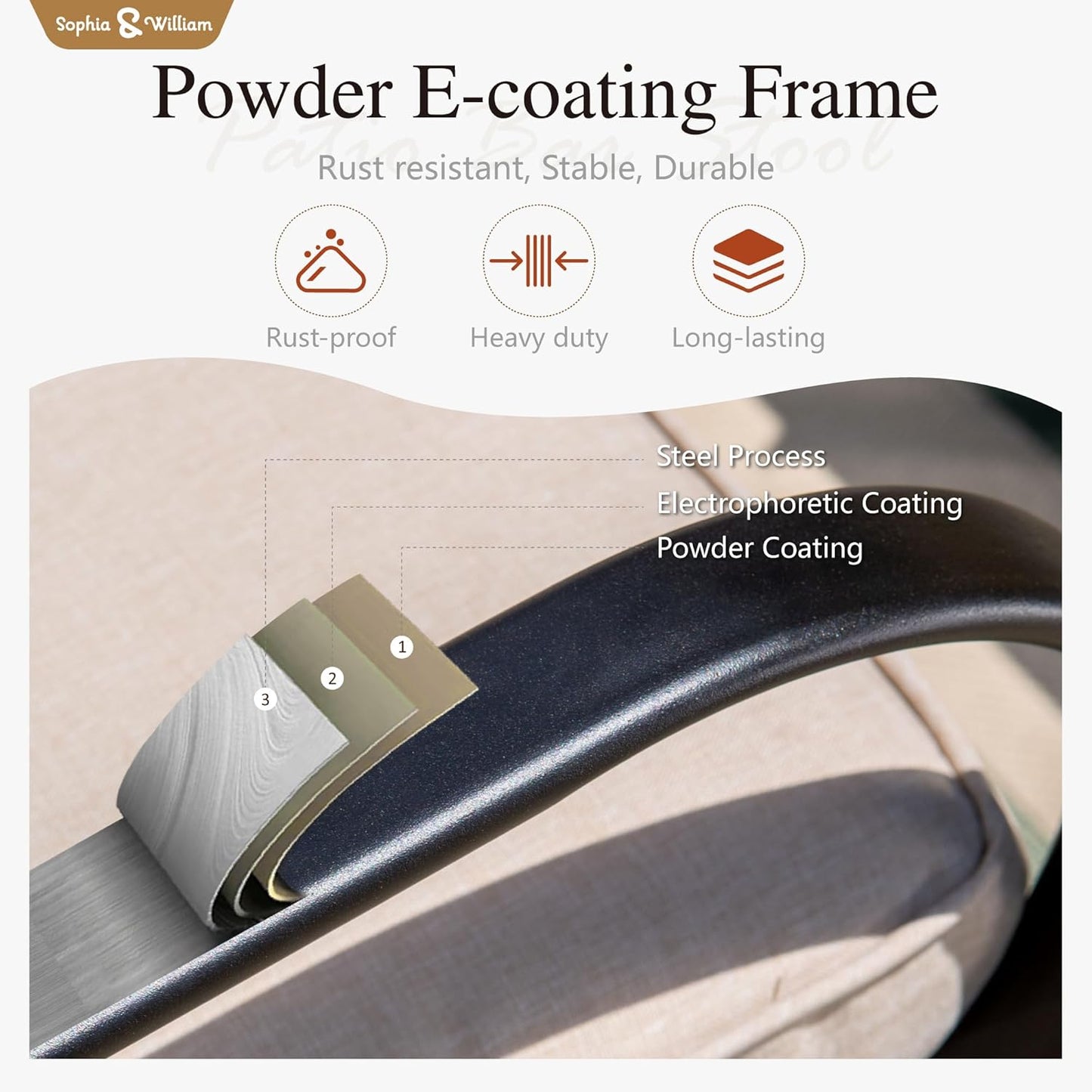 Sophia & William Patio Bar Set 5 Piece Outdoor High Dining Table and Chairs Set, 4 Swivel Bar Stools and 1 Rectangular Bar Height Table, All-Weather Metal Furniture Set with Beige Cushion