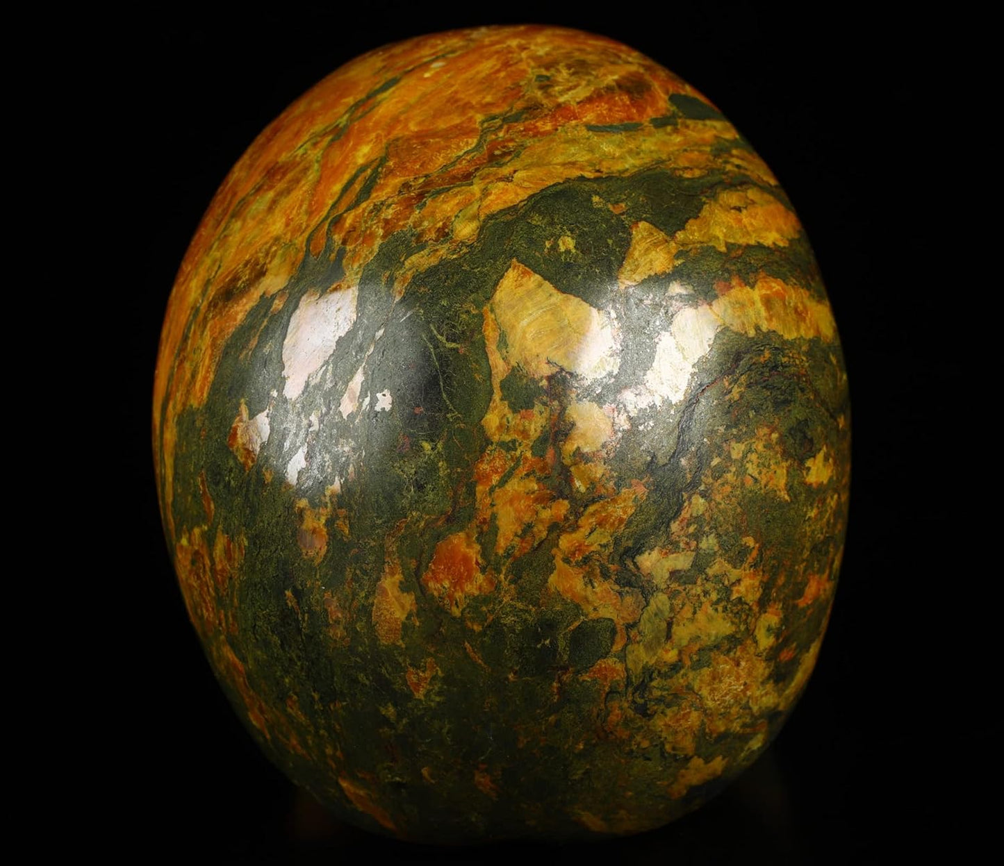 Skullis 5.0”Orpiment Crystal Skull, Hand Carved Gemstone Fine Art Sculpture, Reiki Healing Stone Statue.3622