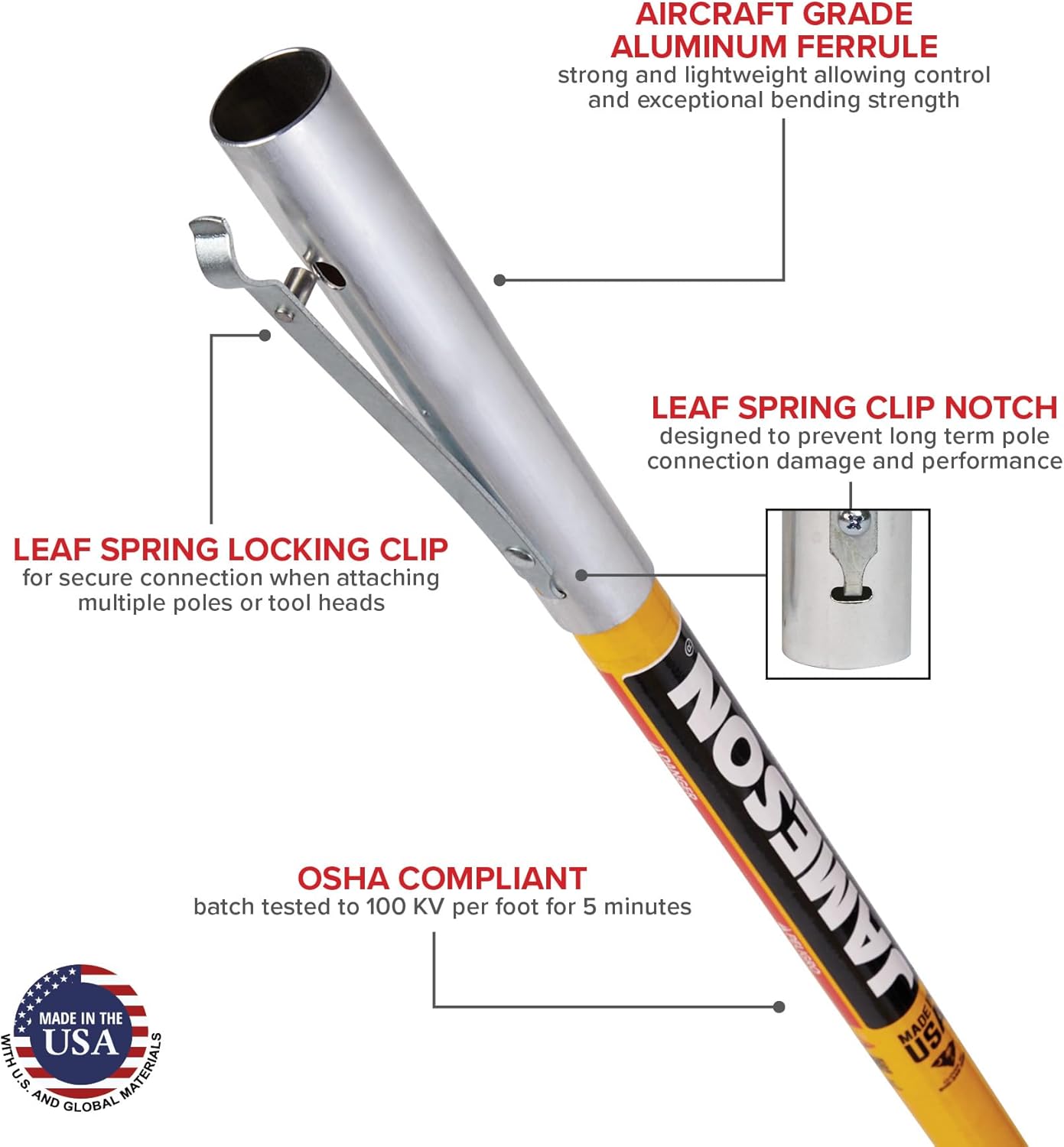 Jameson FG-6PKG-7 FG-Series Manual Pole Saw and Tree Pruner with Two 6-Foot Fiberglass Poles