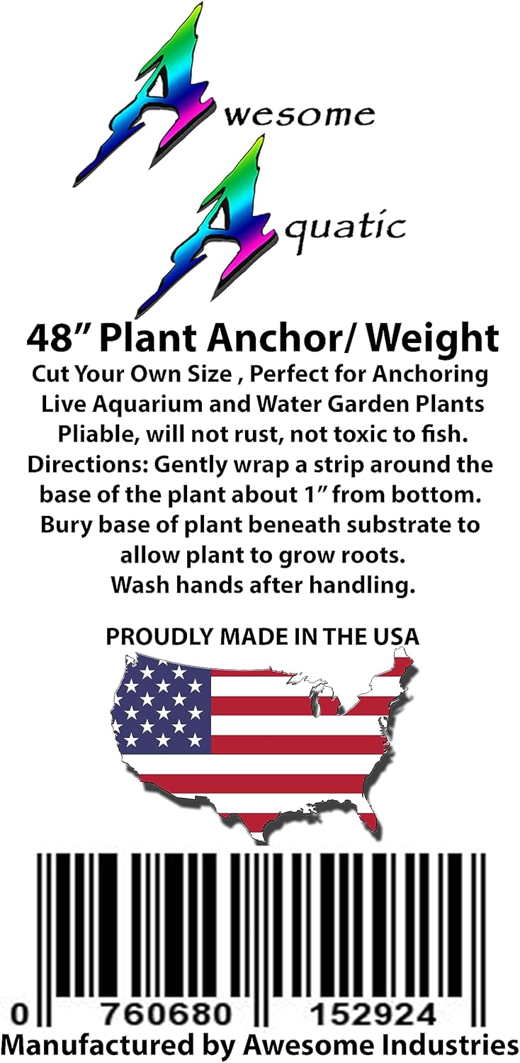 Awesome Aquatic Plant Anchors/Weights 48" Strip Cut Your Own Size Lead Ribbon or Rod Live Plants Weight Anchor