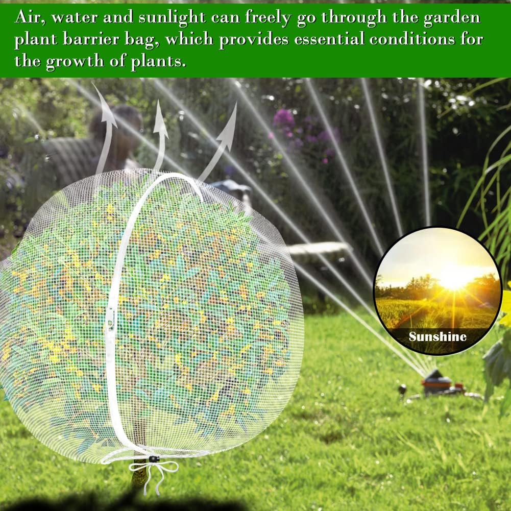 Fruit Tree Netting Covers with Zipper to Protect from Squirrels and Birds Large Netting for Fruit Trees Net Protection, Black, 10' x 13', 2 Pack