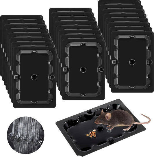 Qualirey 24 Pack Mouse and Insect Glue Traps, Strong Sticky Mice Traps Indoor for Home, Pre Scented Rodent Pads with Non Toxic Glue for House Garage, Ready to Use, Safe to Children and Pets (Black)