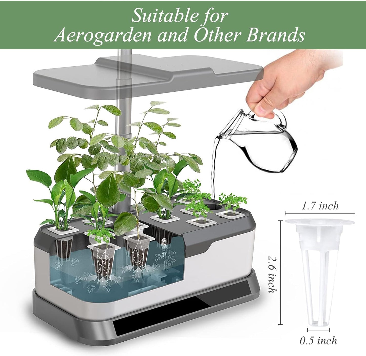 66pcs Hydroponic Seed Pod Kit - Compatible with Aerogarden and All Brands - Grow Anything Indoor Garden System - Includes 15 Grow Sponges, 15 Baskets, 20 Labels and Tweezer for Easy Planting