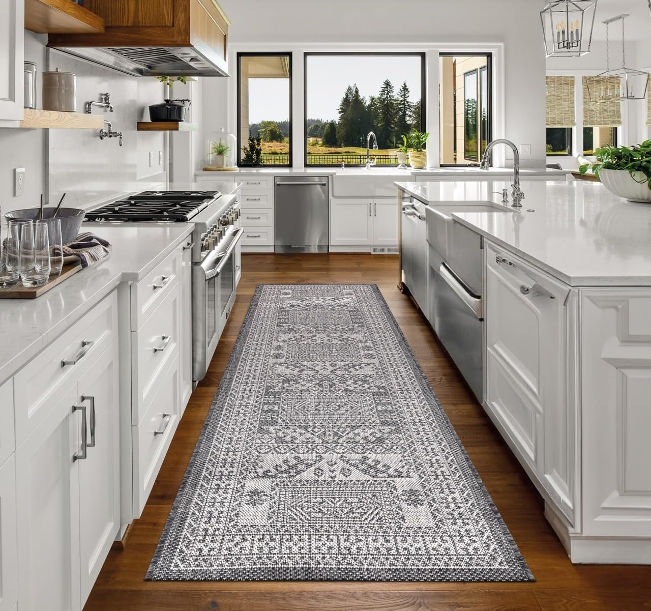 Keen Home Design Terrace Outdoor Runner Rug - 2x8 Washable Indoor/Outdoor Rug for Patio, Kitchen, Balcony, Beach, Garden, Deck and Porch, Size: 2'2"x7'7"