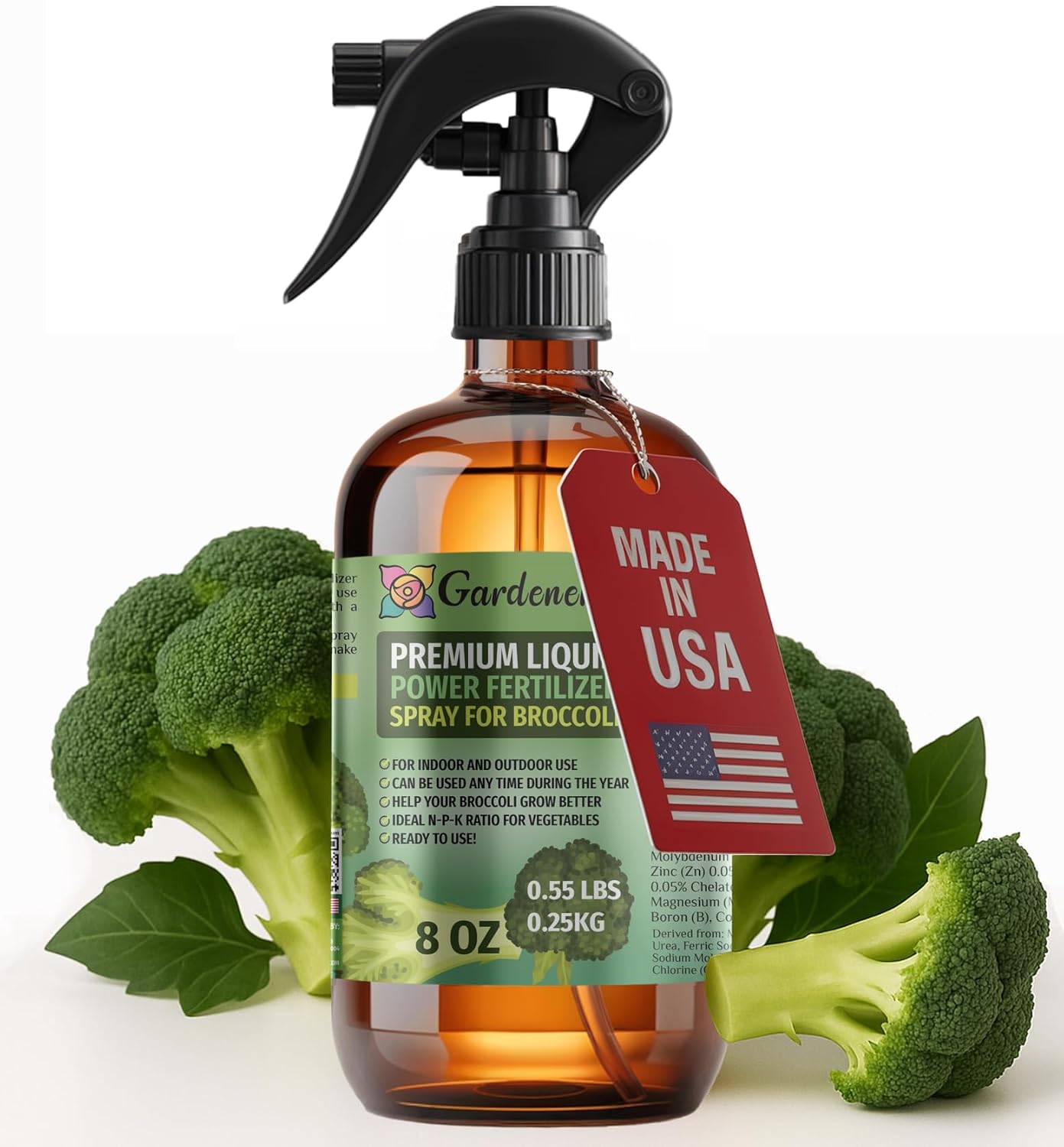 Liquid Power Broccoli Fertilizer Spray – Ready-to-Use Liquid Plant Food Mist for Broccoli – Premixed, Easy Application – Fast-Acting Formula for Growth, Roots & Yield – Indoor & Outdoor Use – 8 oz