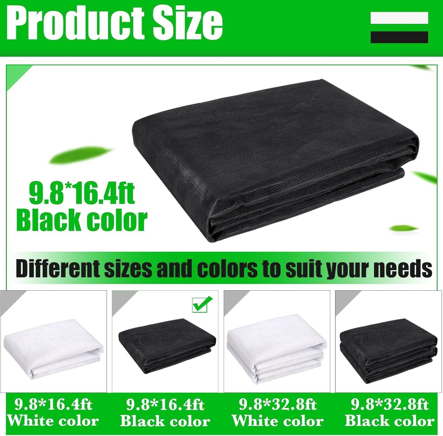 9.8 x 16.4ft Thicker Garden Mesh Netting,Ultra Fine Plant Row Covers,PPT Nano Mosquito Netting Screen Bird Barrier Net for Outdoor Vegetable Plants Fruits Flowers,Patios Balconies,33% Shading Rate