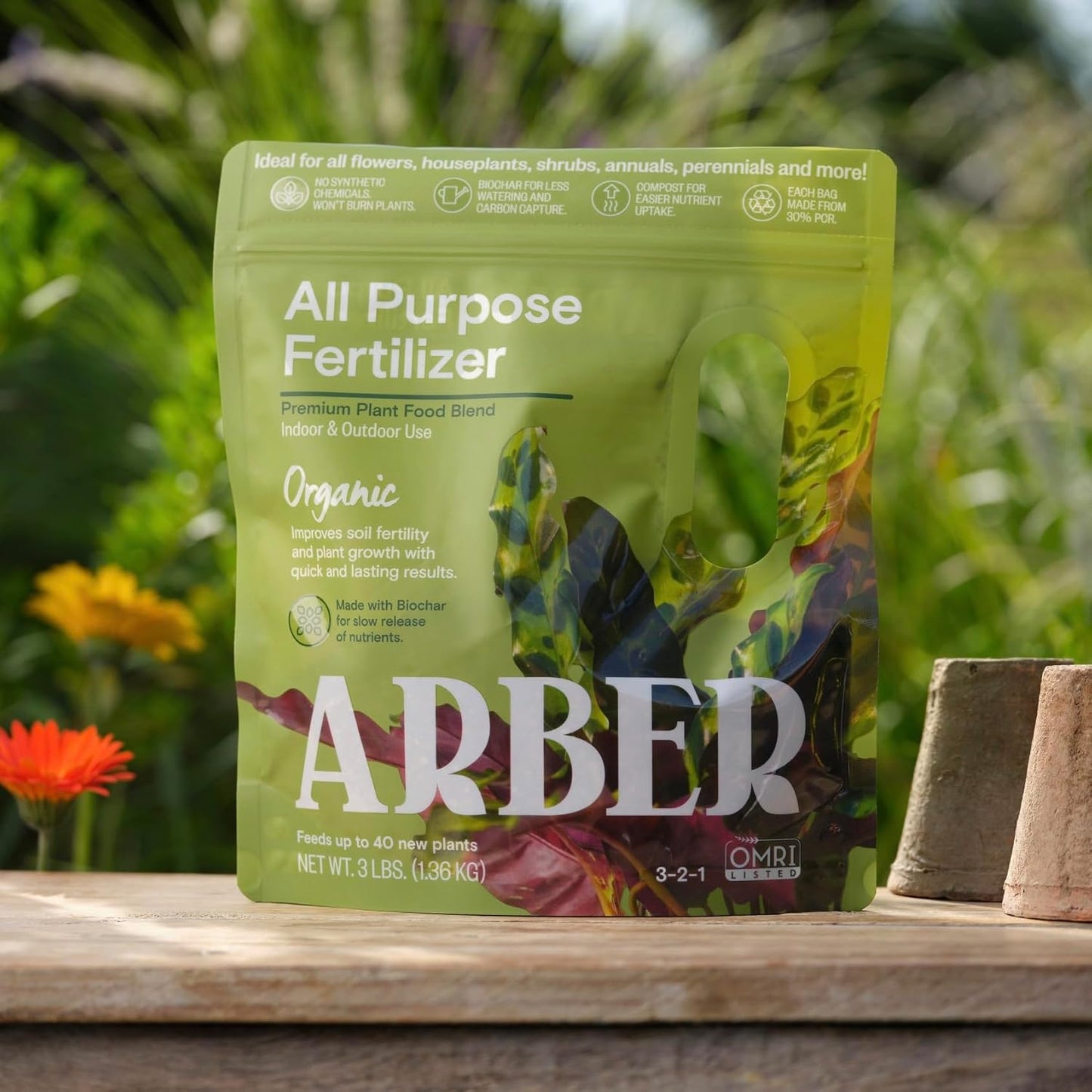 Premium All-Purpose Granular Fertilizer - 4 Pack – Organic Nutrients for Plants, Vegetables, Flowers and Lawn – Boosts Growth & Soil Health – 4 lb