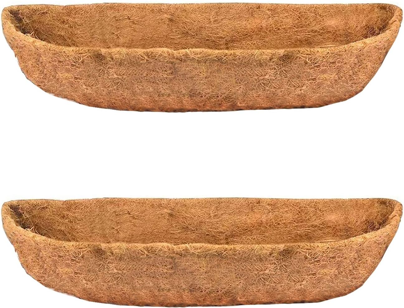 2 pcs Garden Coconut Planter Liners Preformed Window Box Liners Natural Trough Coco Liner Coir Mats (30 inch)