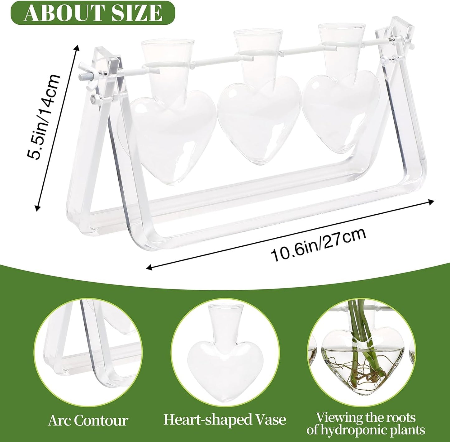 Plant Terrarium Propagation Stations with Acrylic Stand Birthday Gifts for Women Plant Stand Indoor Office Home Decor