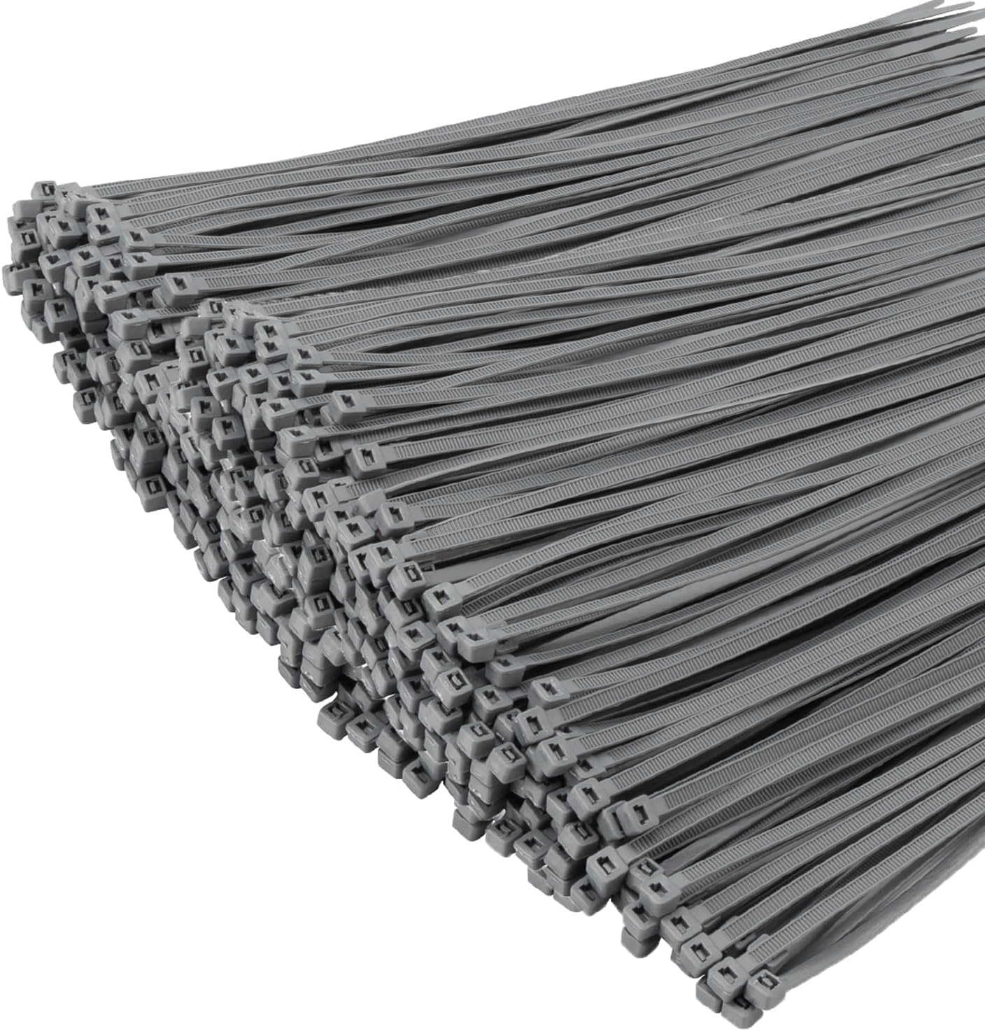 XINGO 1000 PCS Silver Zip Ties 8 Inch, 60 LBS Tensile Strength, Self-Locking Nylon Plastic Nylon PA66 Wire Ties for Indoor and Outdoor Use