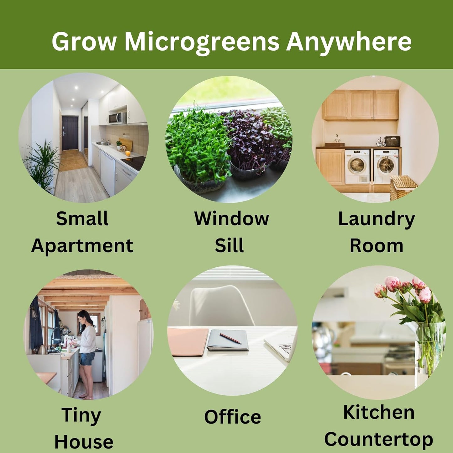 Home Microgreens Kit Refill - Coco Coir Growing Medium - Premeasured for 4 plantings; Includes Non-GMO Organic Broccoli and Radish Seeds for 4 Harvests - Detailed Instruction Sheet