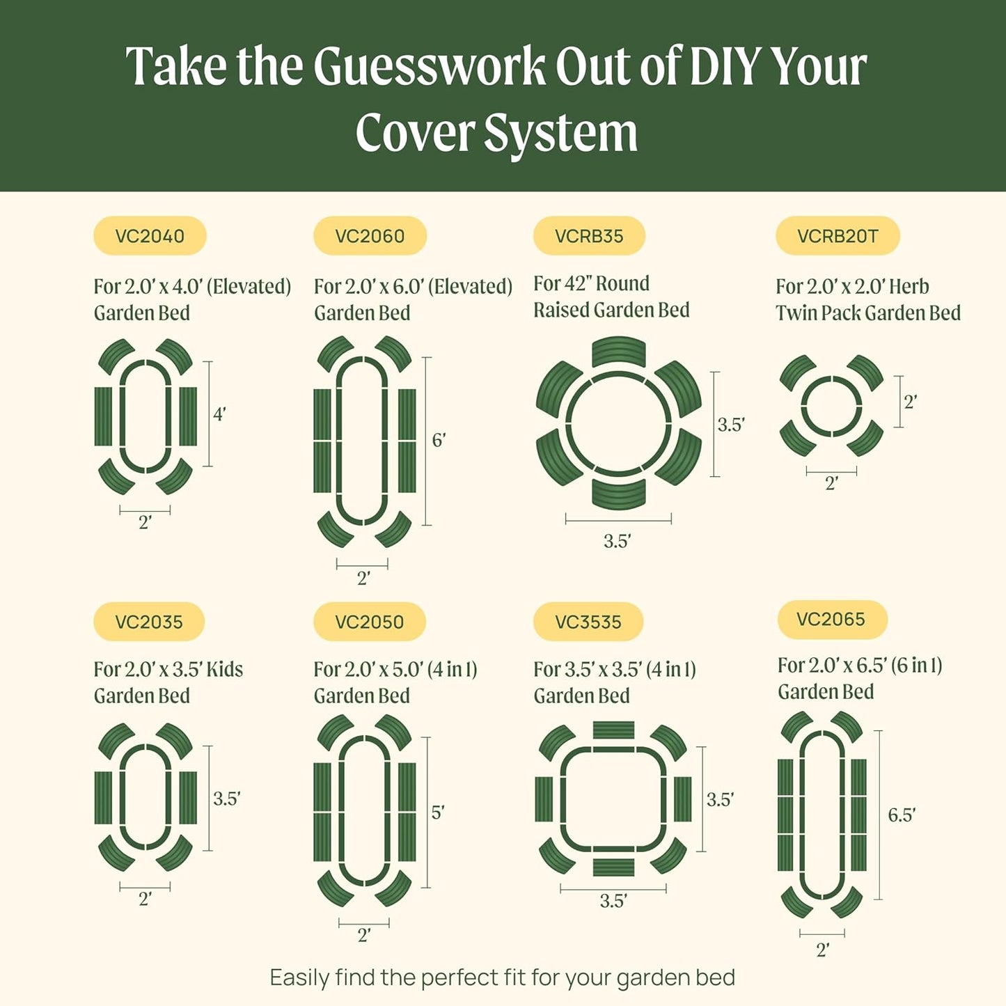 Vego garden Cover System for 3.5' Round Garden Bed