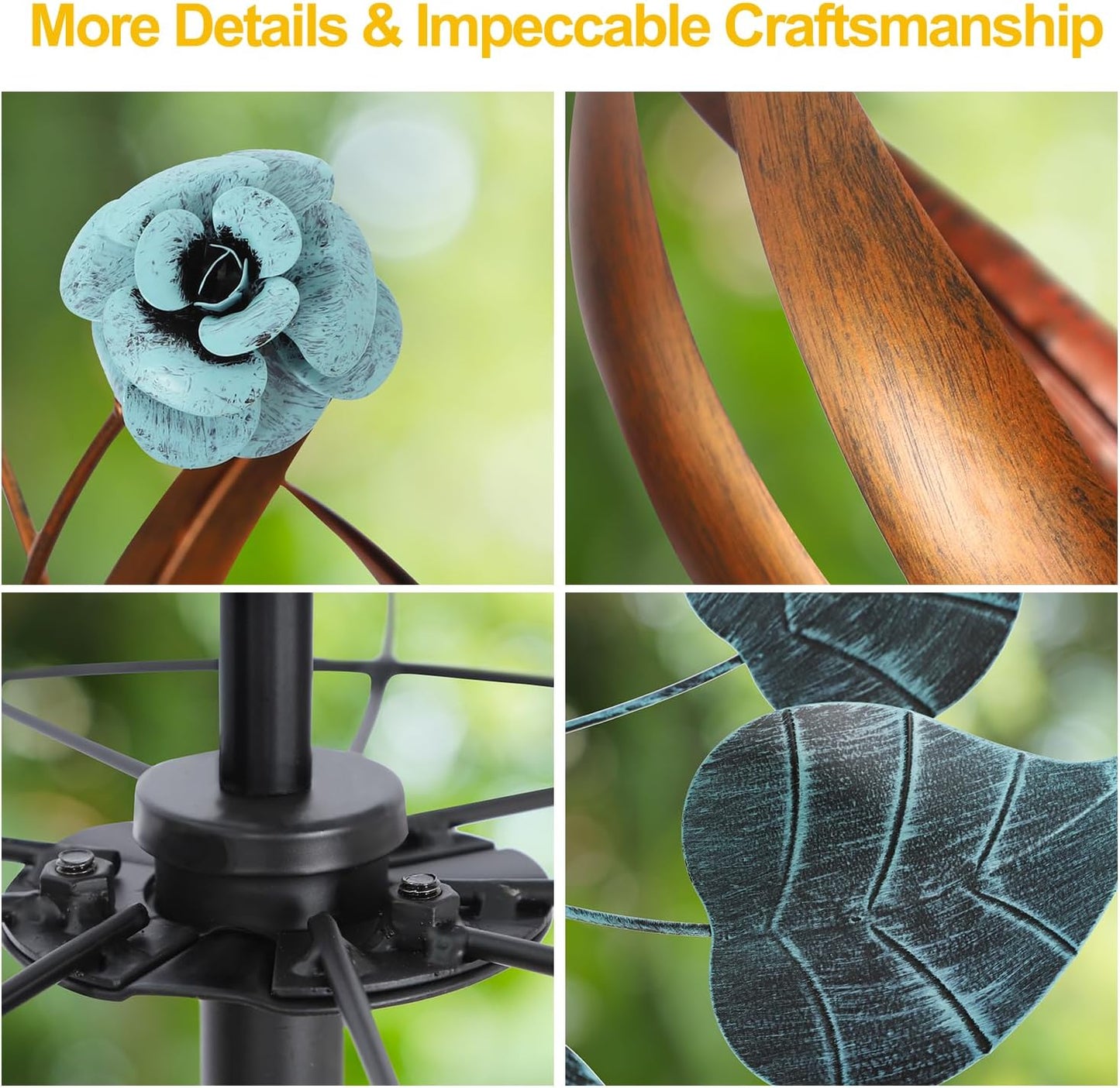 LimeHill Wind Spinner for Yard and Garden - Large Metal Kinetic Wind Sculptures for Outdoor Decorations (24 X 84 Inches)