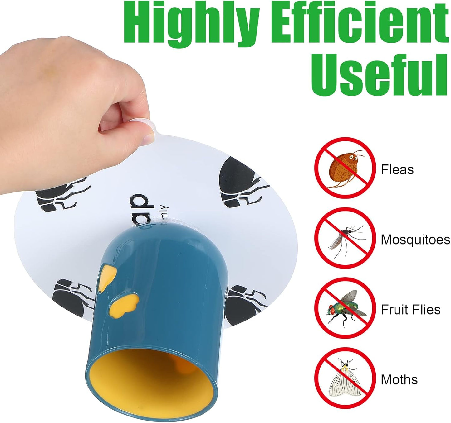 Flea Trap Refill Discs Sticky Fly Trap Refill Glue Board Refills Double Layer Adhesive Nontoxic Odorless Pest Control Replacement Sticky Glue Pads 7.1 Inch for Bugs Flies(60 Pcs)