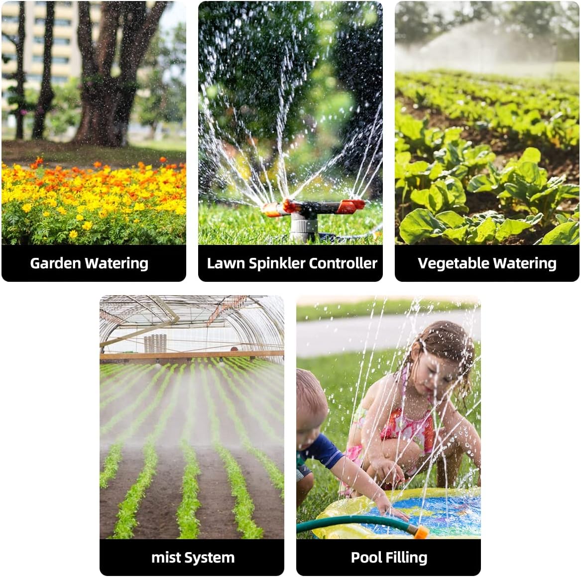 Water Timer Electronic Hose Sprinkler Garden Irrigation Controller Two Dial,No Water Pressure Required