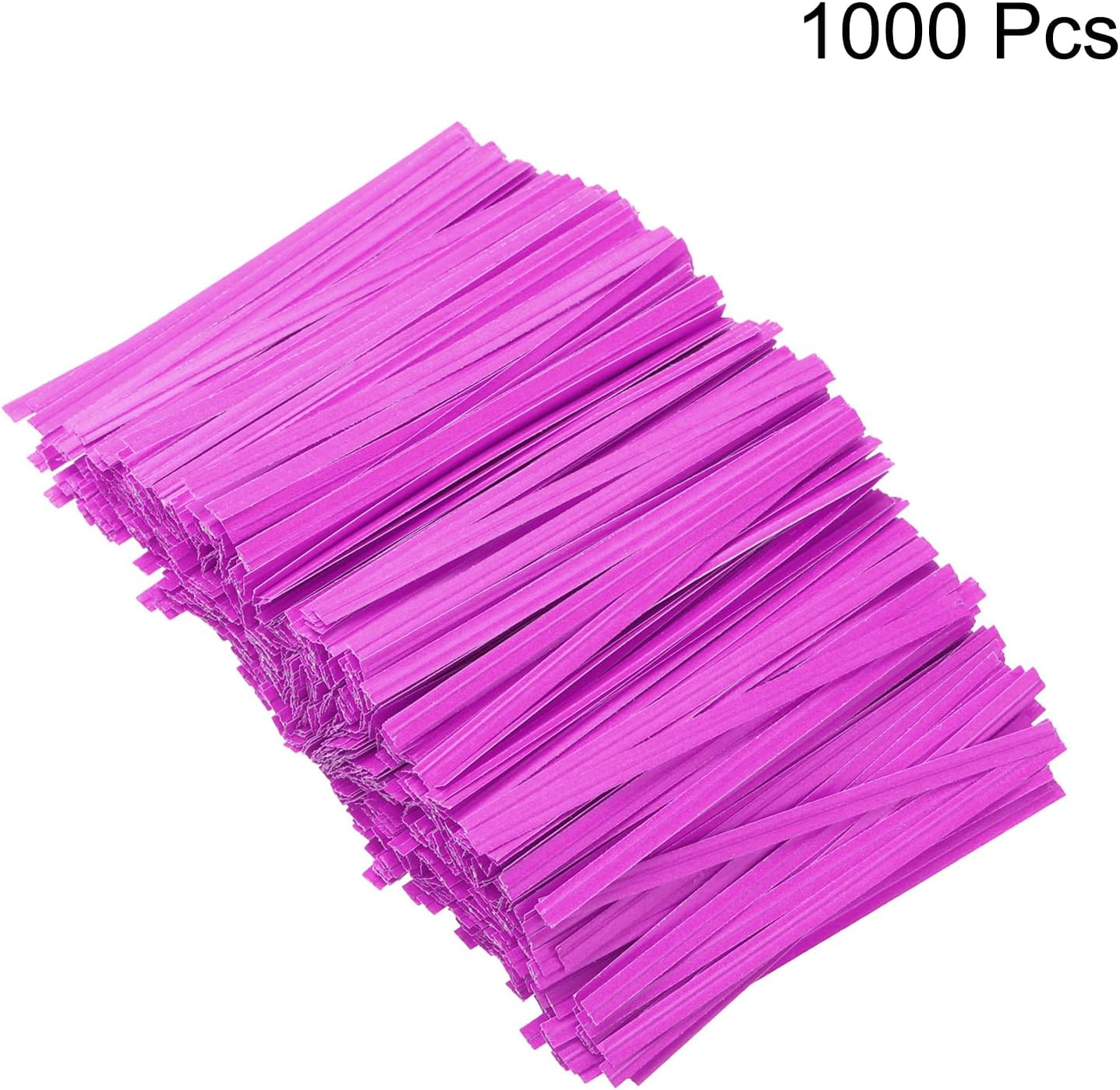 HARFINGTON 1000pcs Bag Twist Ties 3.5" Reusable Kraft Paper Twist Ties Wire Cable Ties for Party Bread Candy Cake, Pink